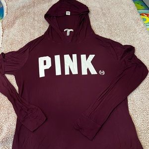 PINK Burgundy Hoodie